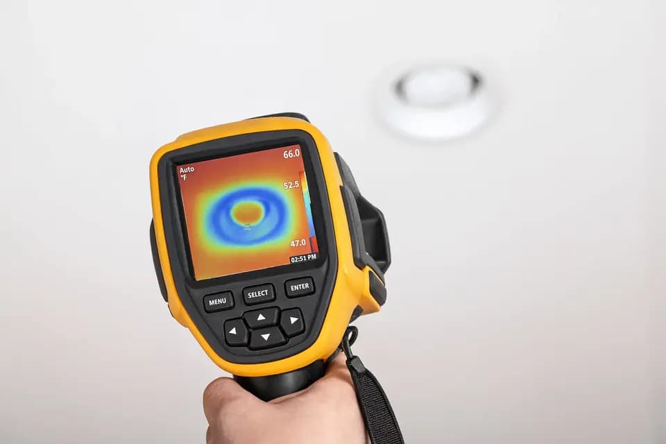 Thermal camera showing a heat map